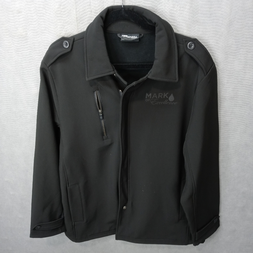 FOSSA Tiburon Polyester Stretch Shell JACKET mens Size XL Black zippered. 'Mark